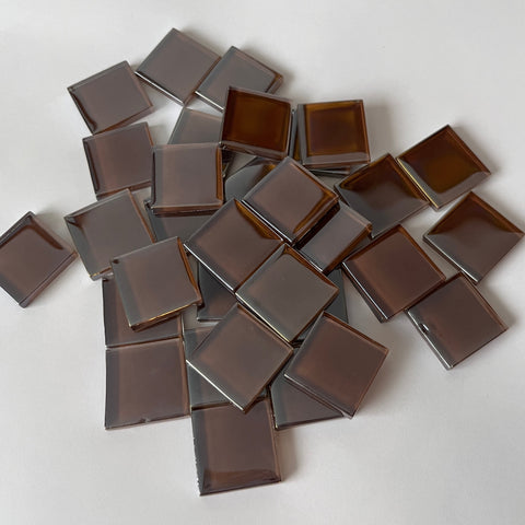 Crystal Glass Tiles 20mm - Brown 1/2 lb
