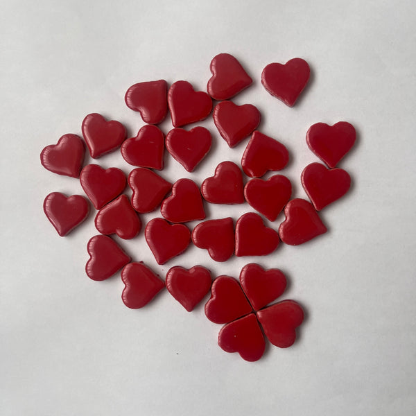 Heart-shaped Ceramic Tile Red