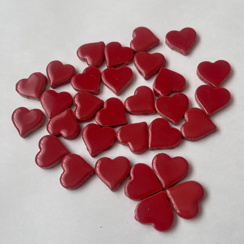 Heart-shaped Ceramic Tile Red