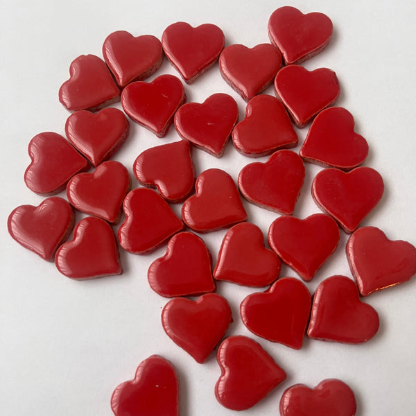 Heart-shaped Ceramic Tile Red