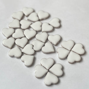 Heart-shaped Ceramic Tile White