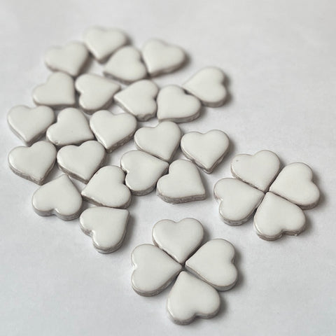 Heart-shaped Ceramic Tile White