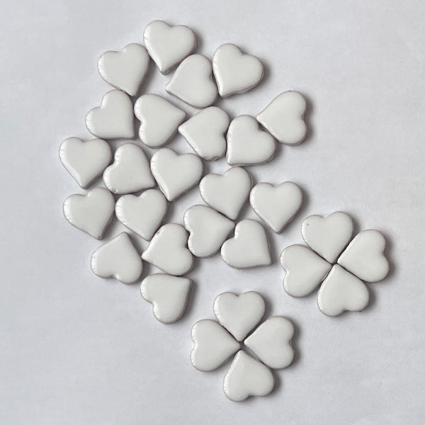 Heart-shaped Ceramic Tile White