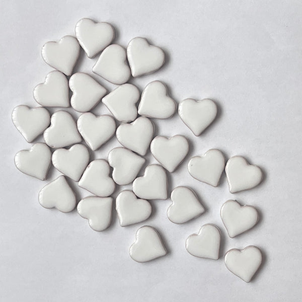 Heart-shaped Ceramic Tile White